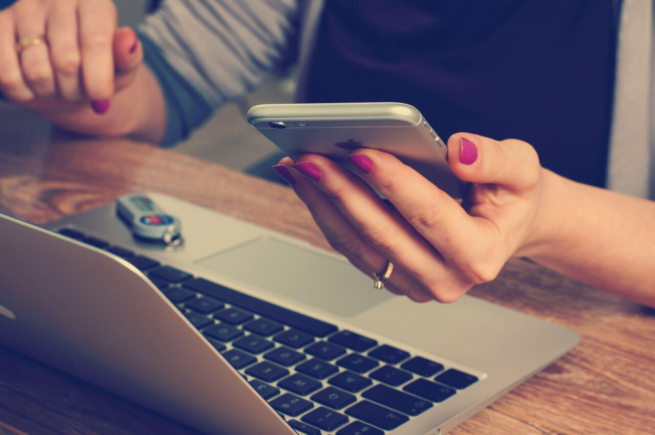 Lady using her phone