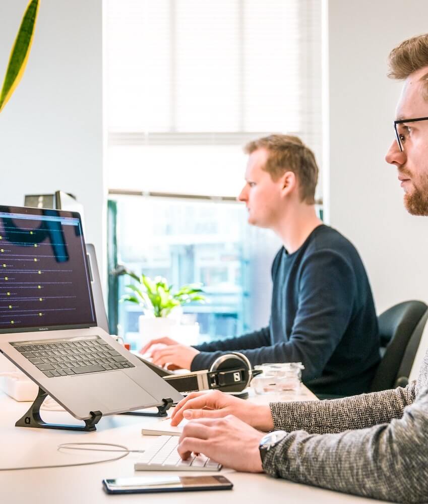 Men at work in an office