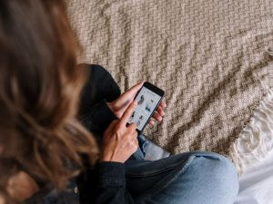 Woman shopping on her phone