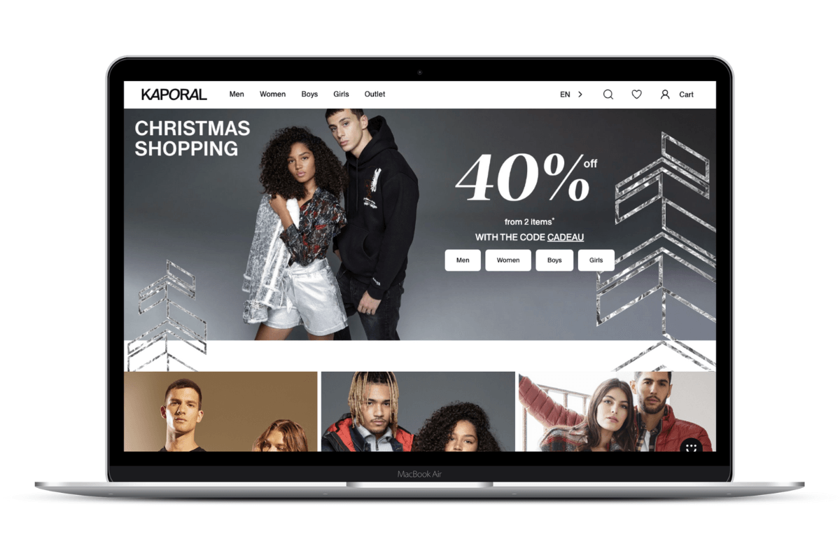 Screenshot mockup storefront Kaporal