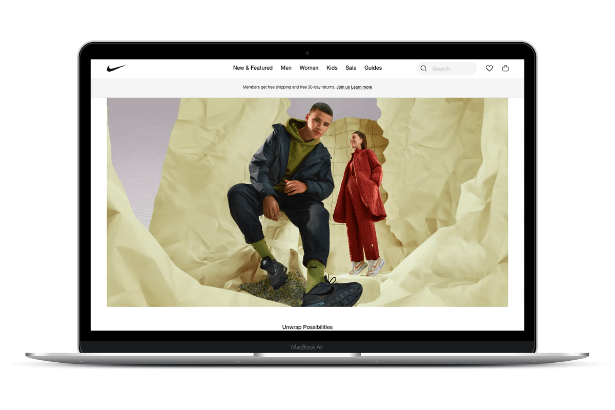 Nike Website Screenshot Mockup