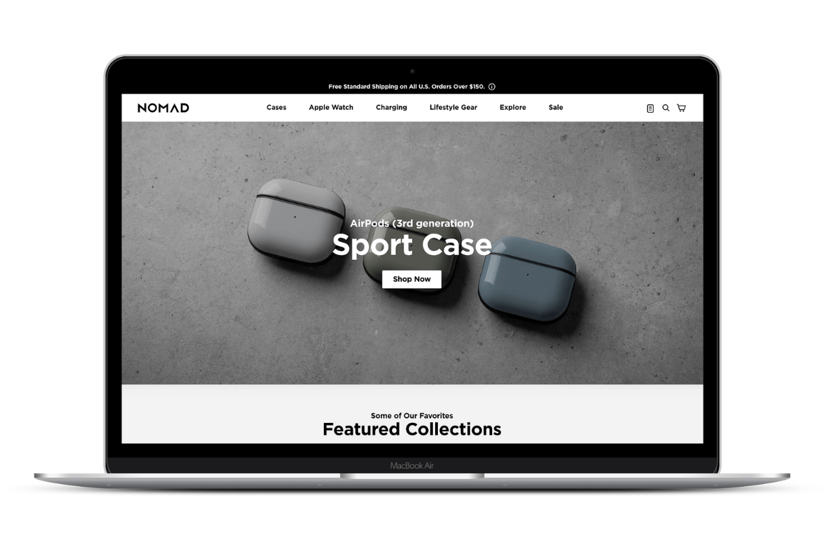 Screenshot mockup storefront Nomad