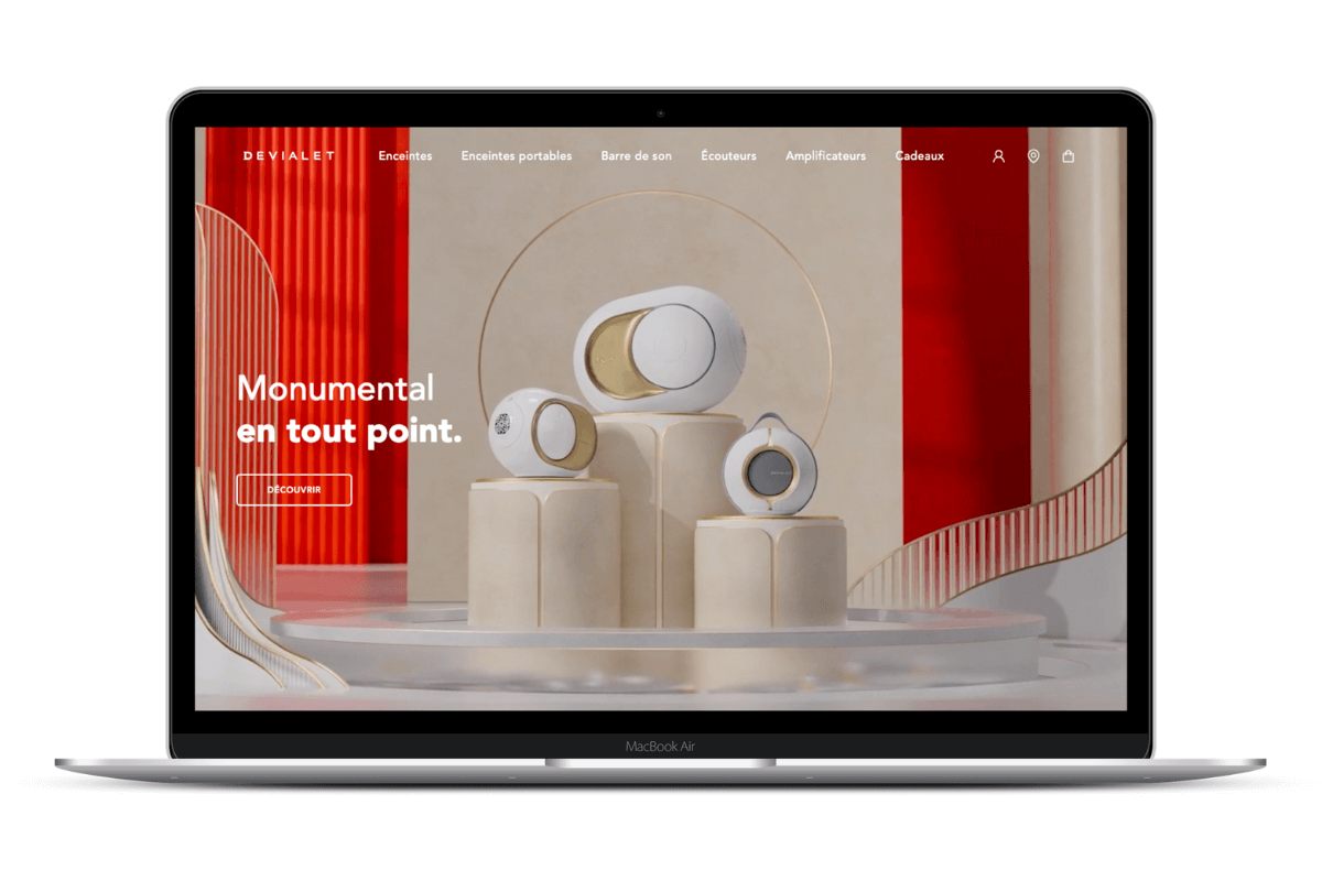 Devialet Website Screenshot Mockup