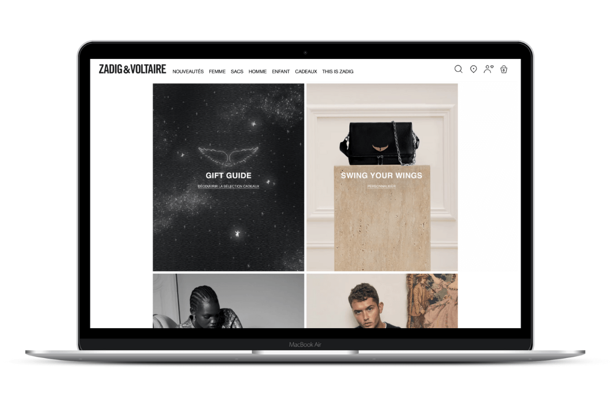 Zadig Voltaire Website Screenshot Mockup