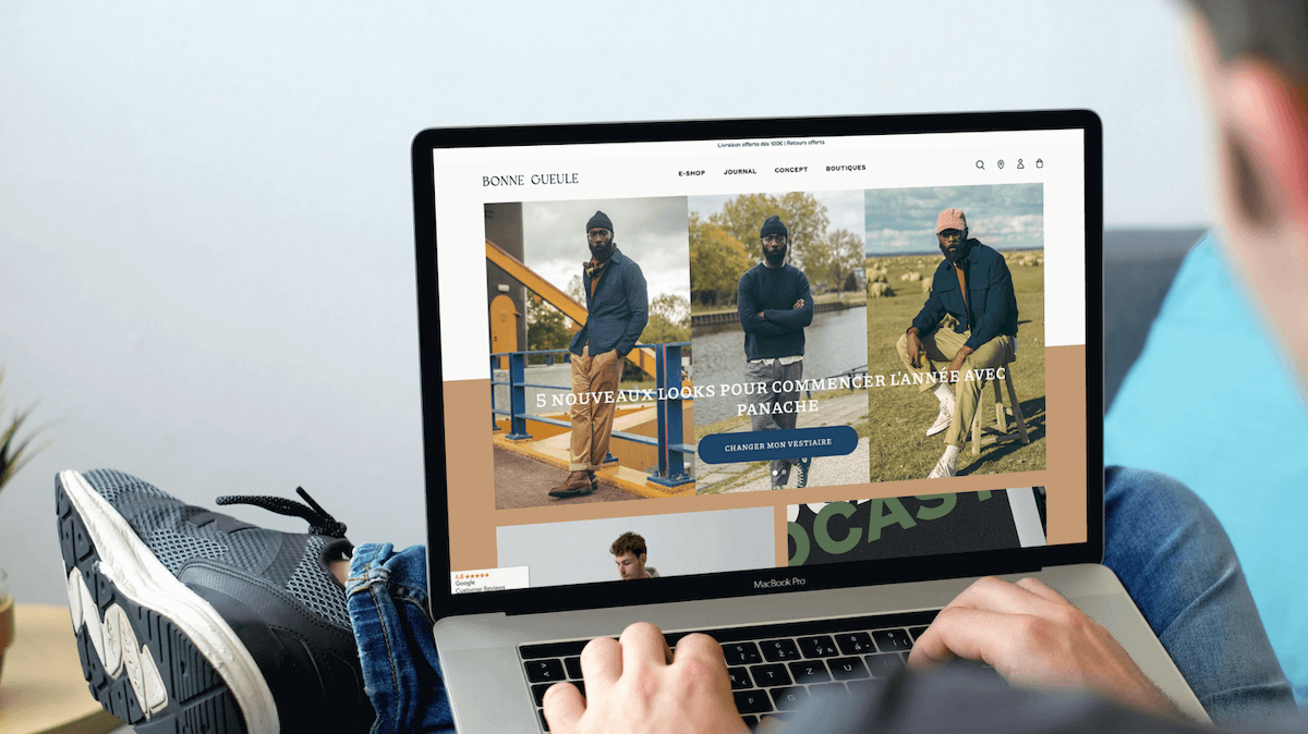 Bonne Gueule website mockup with Front-Commerce