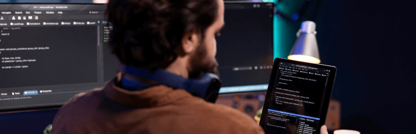 Developpeurs en train de coder une interface headless en API-First